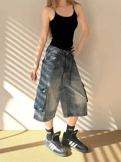 Harajuku Y2k Boyfriend Denim Trousers 2000s Female Oversize Jean Pants