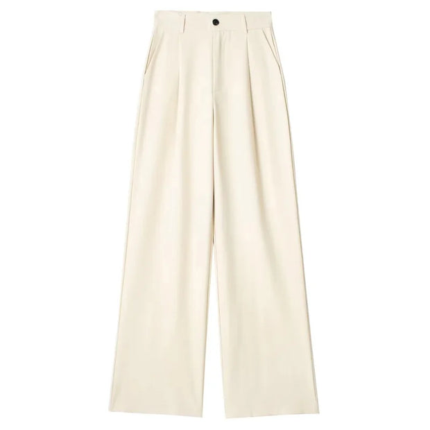 Women Striped Grey Black Pants Woman High Waist Baggy Suit Pants