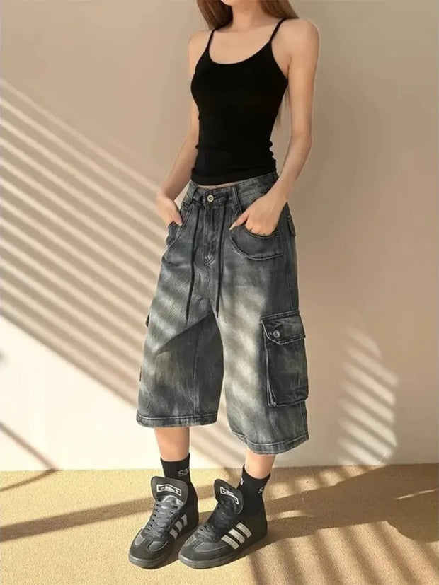 Harajuku Y2k Boyfriend Denim Trousers 2000s Female Oversize Jean Pants