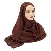 Muslim Hijabs Plain Shawls Soft Viscose Rayon Headscarf Islamic Turban
