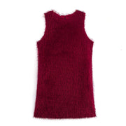 Winter European Temperament Tassel Decoration Sleeveless Dress