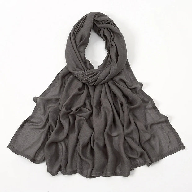 Muslim Hijabs Plain Shawls Soft Viscose Rayon Headscarf Islamic Turban