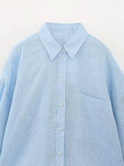 Long Sleeve Button Up Blouse Blusas Tops