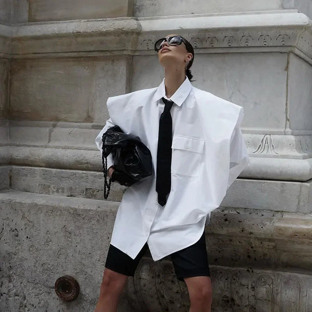 New Elegant Lapel Long Sleeve Shirt Pocket Blusa Top Female Clothing