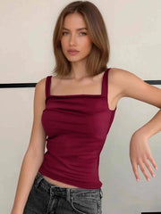 Solid Sexy Backless Streetwear Casual Slim Sleeveless Camisole