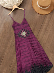 Western Style Printed Dresses Women's Fashion Western Style V-Neck Dresses