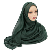 Muslim Hijabs Plain Shawls Soft Viscose Rayon Headscarf Islamic Turban