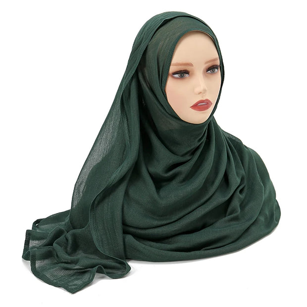 Muslim Hijabs Plain Shawls Soft Viscose Rayon Headscarf Islamic Turban