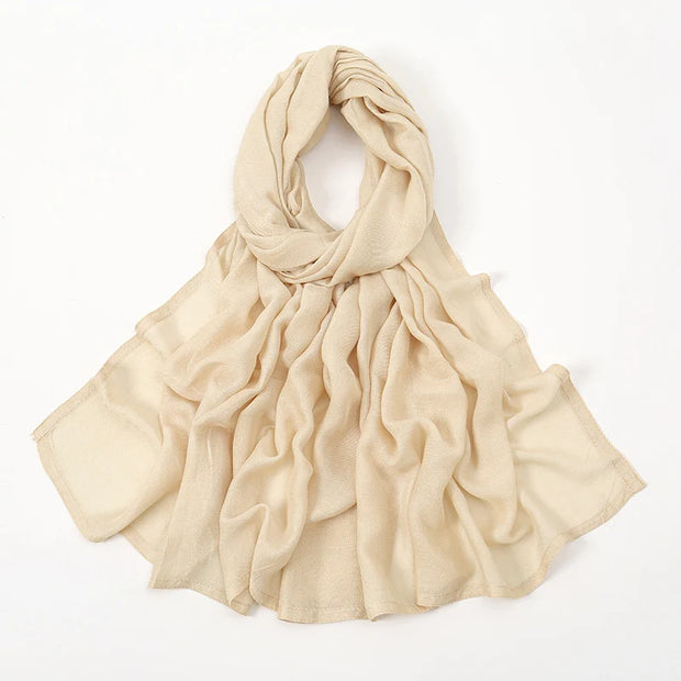 Muslim Hijabs Plain Shawls Soft Viscose Rayon Headscarf Islamic Turban