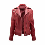 Leather Jacket Spring Autumn Zipper Casual Pu Coat Female Biker Outerwear