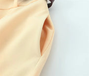 Yellow wide-leg trousers with belt decoration Casual commuting Stylish
