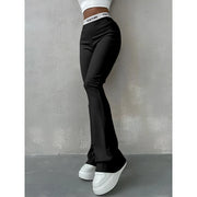 Slim Casual Ladies Flared Trousers Fashion New Solid Colour Trousers