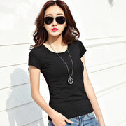 Summer Cotton T-shirt Short Sleeve Female Color tops