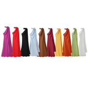 Women's sexy backless off-shoulder sleeveless knee-length slim fit dresses in multiple colors